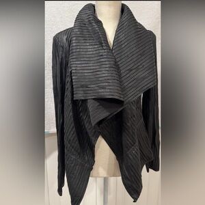 My Tribe Charcoal Textured Leather Jacket size large